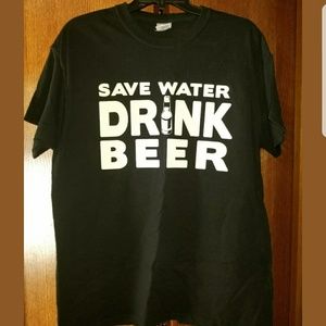 Save Water Drink Beer T-Shirt SZ Large K102